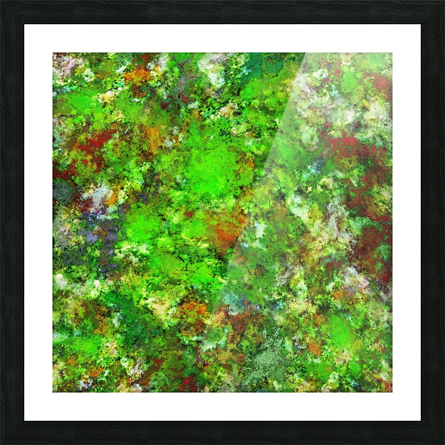 Slippery green rocks Picture Frame print