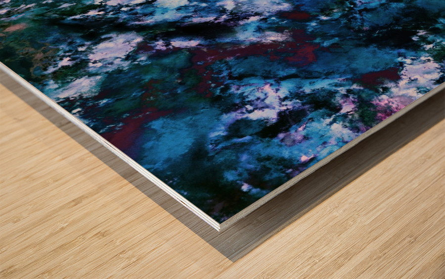 Smouldering blue Wood print
