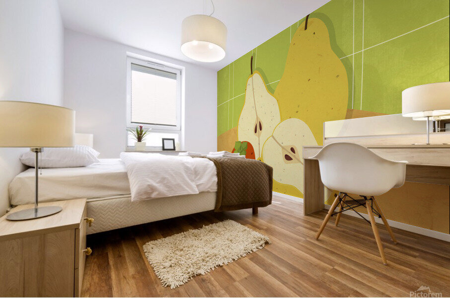 Pears  and Persimmons Mural print