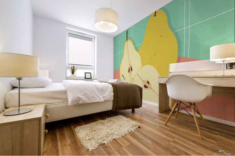 Pears and Cherries Mural print