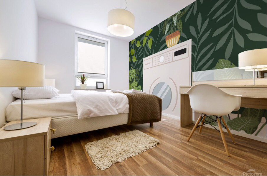 Botanical Laundry Room Mural print