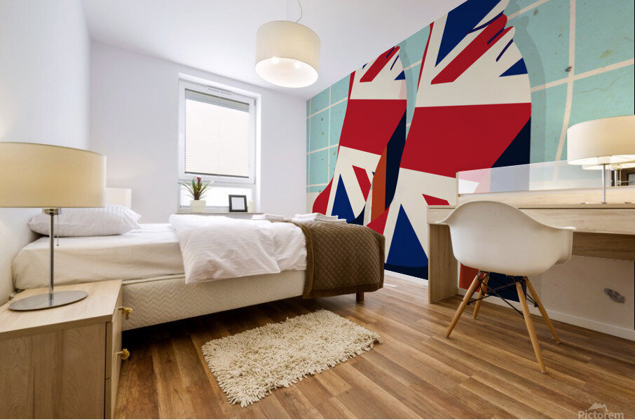 UK Flag Boots Mural print