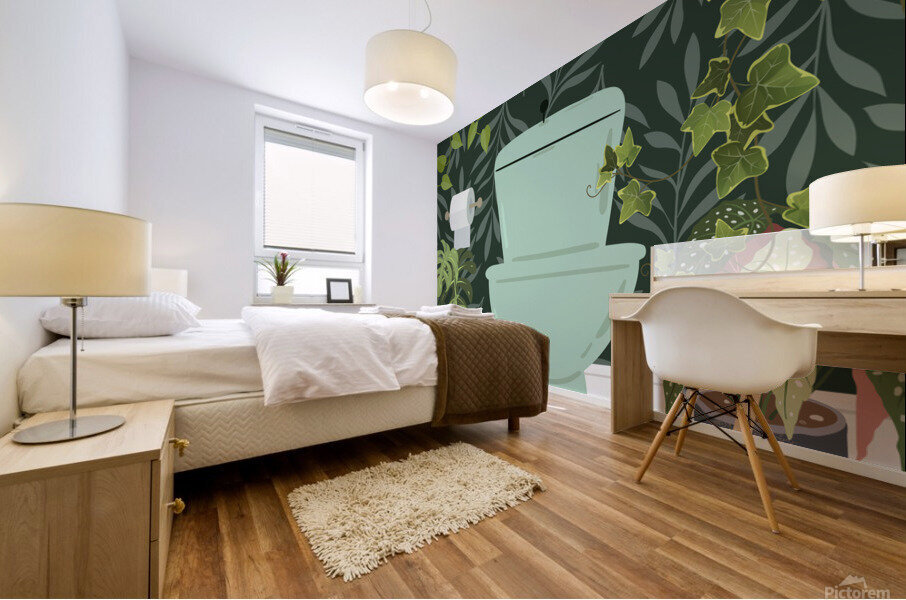 Tropical Bathroom Mural print