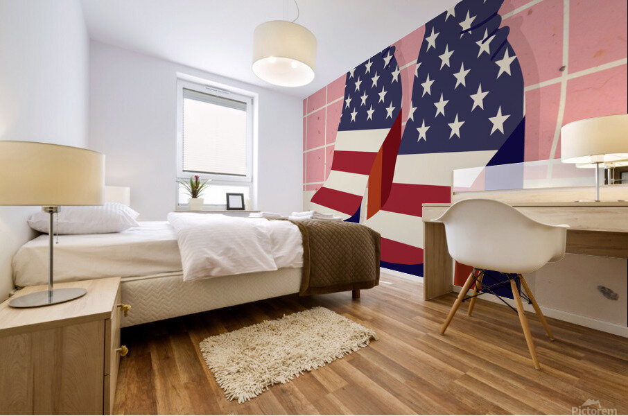 US Flag Disco Boots Mural print