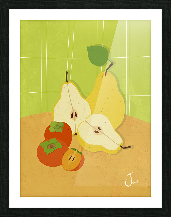 Pears  and Persimmons Picture Frame print