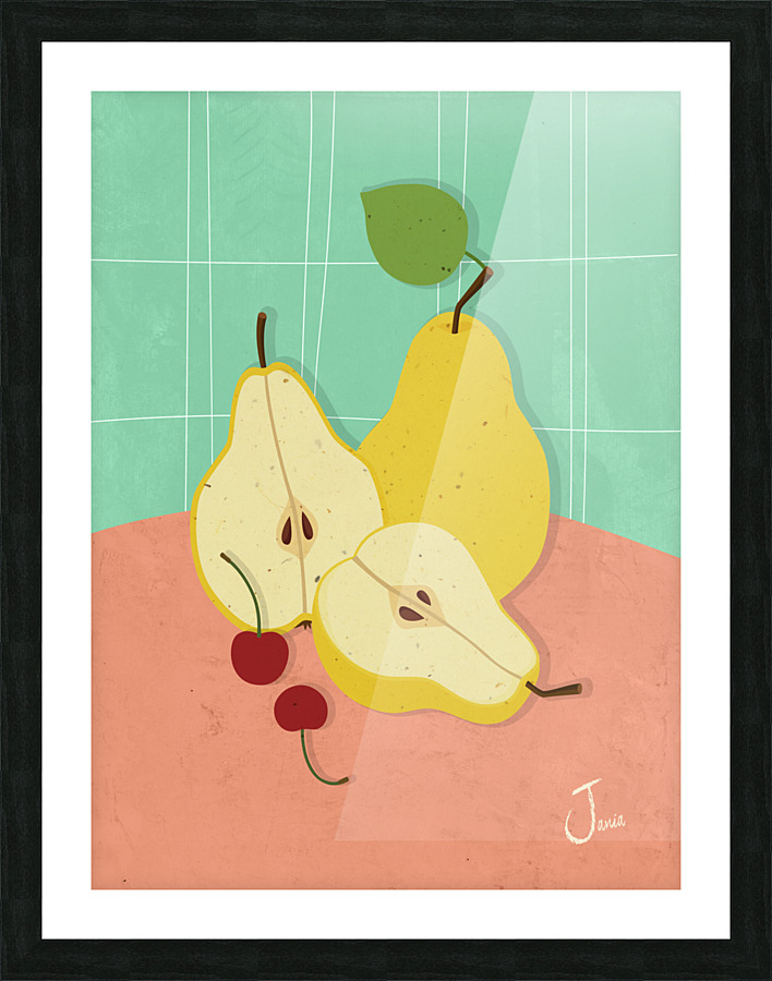 Pears and Cherries Picture Frame print