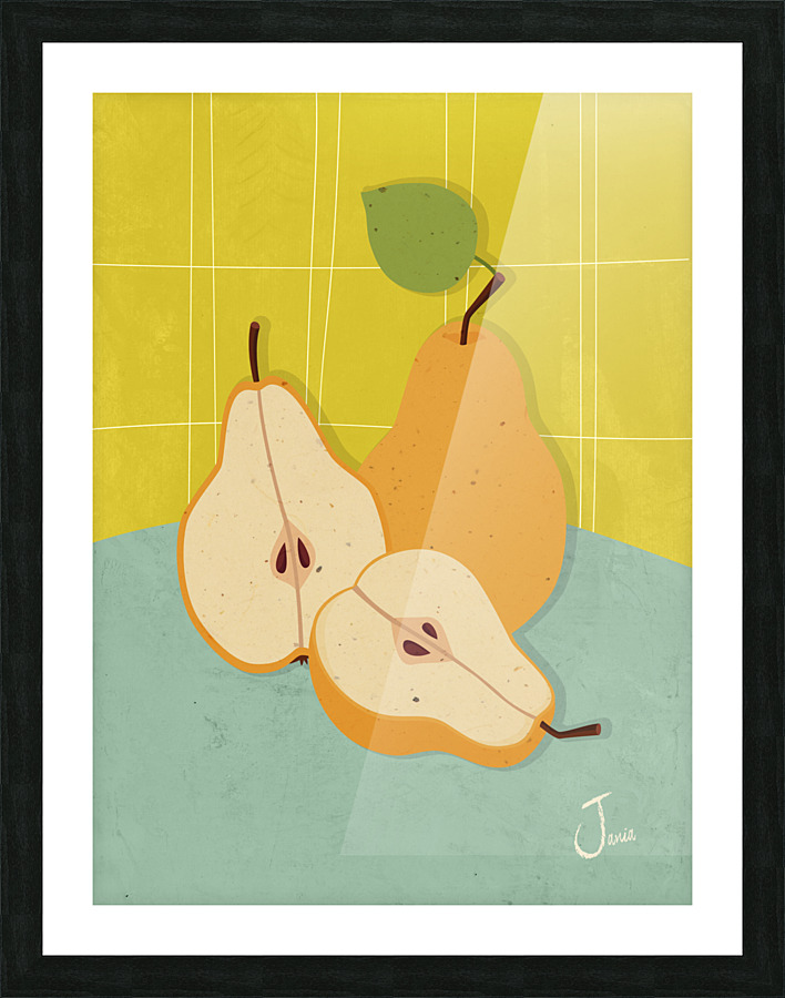 Pears on Blue Picture Frame print