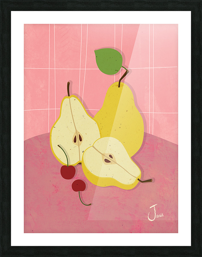 Pears on Pink Picture Frame print