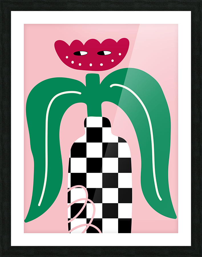 Checker Vase Picture Frame print