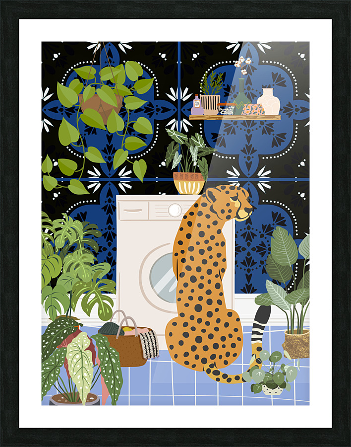 Cheetah in Laundry Picture Frame print