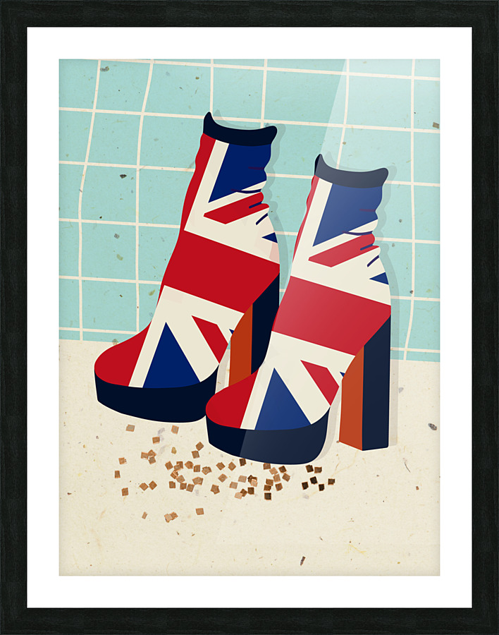 UK Flag Boots Picture Frame print