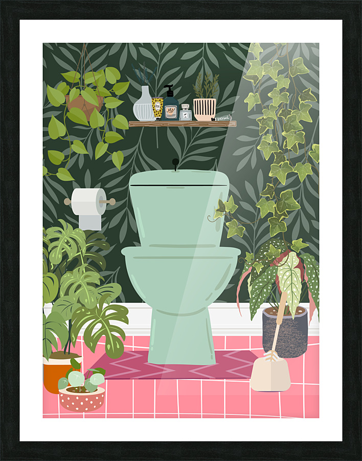 Tropical Bathroom Picture Frame print