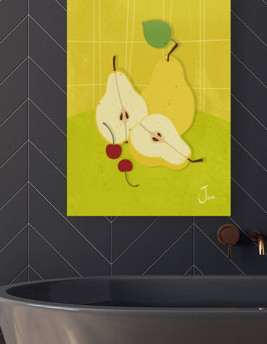 Pears  and Cherries by Jania Sharipzhanova