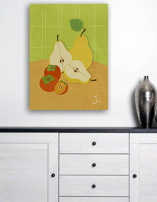 Pears  and Persimmons by Jania Sharipzhanova