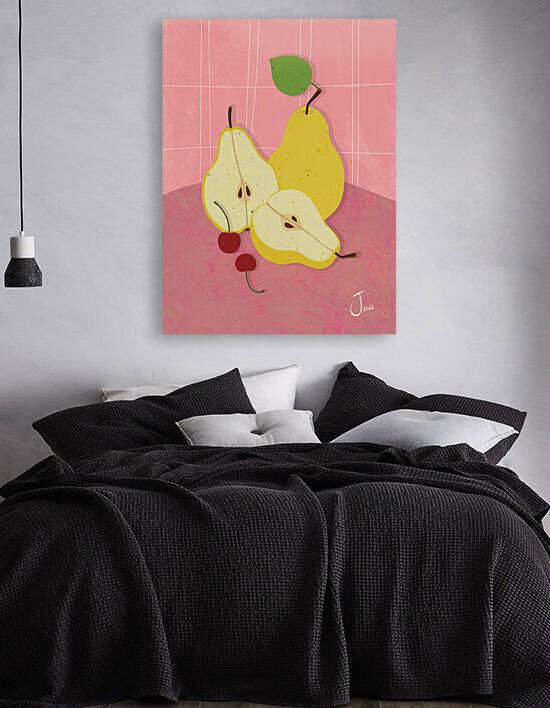 Pears on Pink by Jania Sharipzhanova
