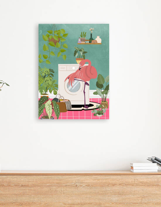 Flamingo in My Laundry Room by Jania Sharipzhanova