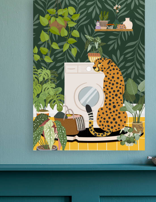 Cheetah Sitting in Laudry by Jania Sharipzhanova