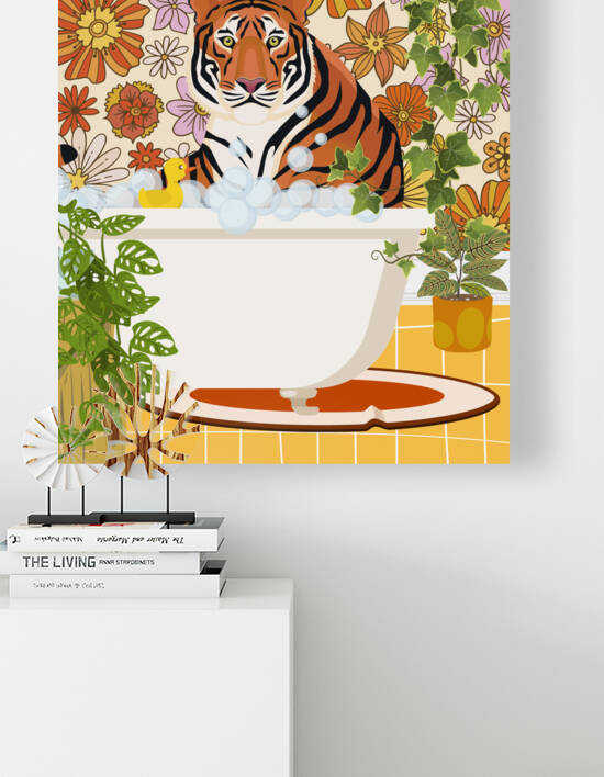 Tiger in Groovy Bathroom by Jania Sharipzhanova