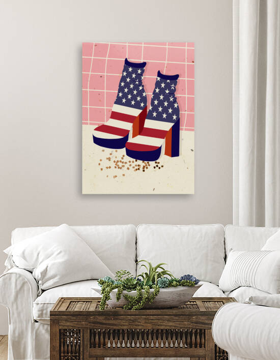 US Flag Disco Boots by Jania Sharipzhanova