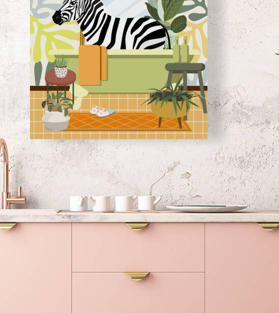 Zebra Bathing by Jania Sharipzhanova