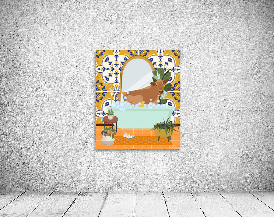 Cow Taking a Bath Wall Preview