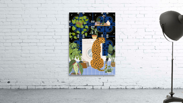 Cheetah in Laundry Wall Preview