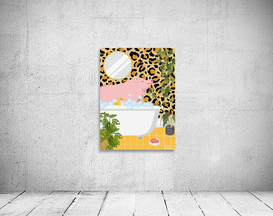 Pig Taking a Bubble Bath Wall Preview