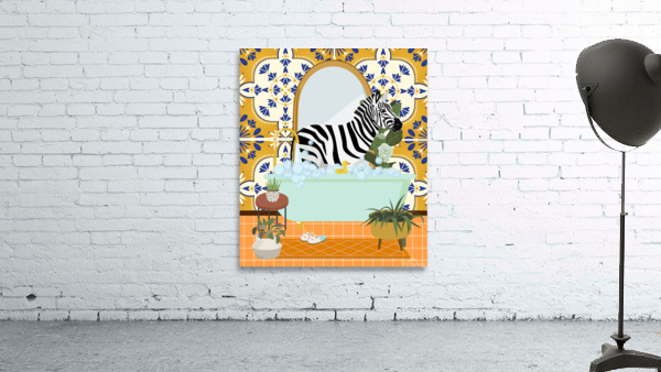Zebra Taking a Bath Wall Preview