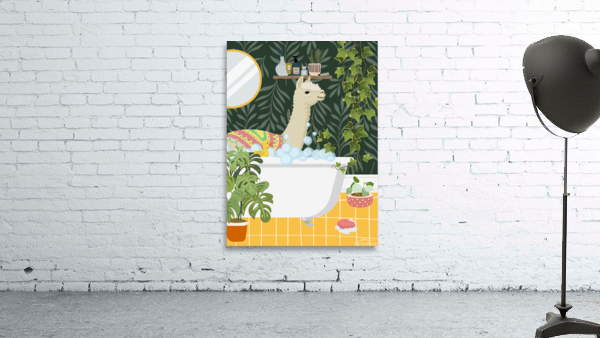 Llama Taking a Bath Wall Preview
