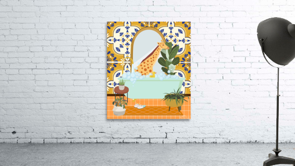 Giraffe in Moroccan Bathroom Wall Preview