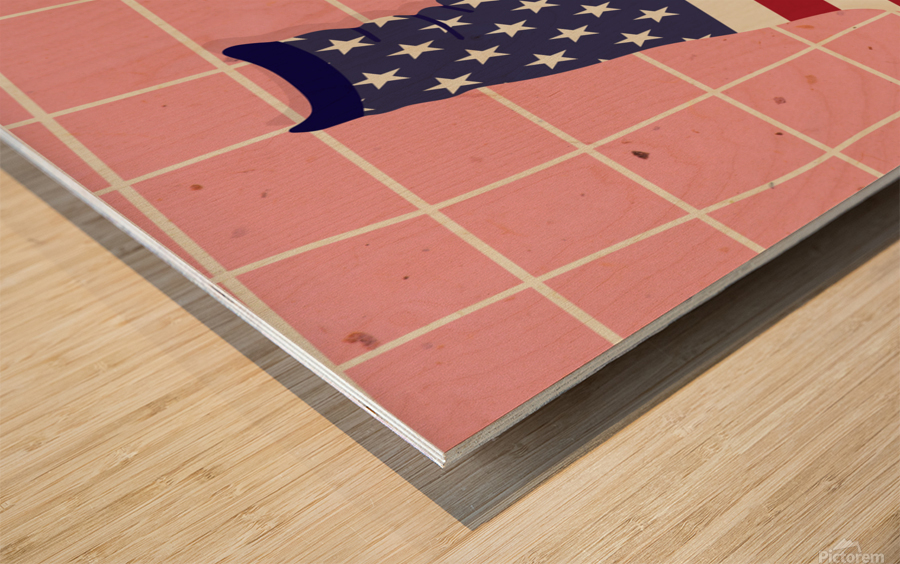 US Flag Disco Boots Wood print