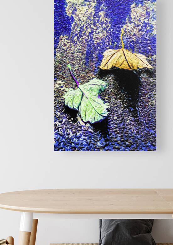 Leaves on Blue Reproduction