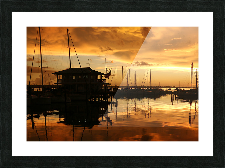 Silhouette Sunset Picture Frame print