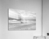 Rolling Waves Navarre Beach Pier Grayscale Acrylic Print