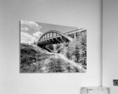 Railroad Tracks Under Cotter Bridge Grayscale Acrylic Print