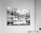 Lampe Waterfalls Over A Road Grayscale Acrylic Print