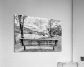 Bench View Beaver Bridge Grayscale Acrylic Print