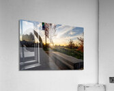 Sunrise Bench View Of Farnam Pier Acrylic Print