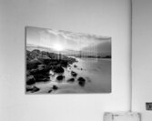 Destin Rock Jetty Smooth Sunset Grayscale Acrylic Print