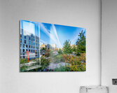 Contrails Over Gene Leahy Mall Park Acrylic Print