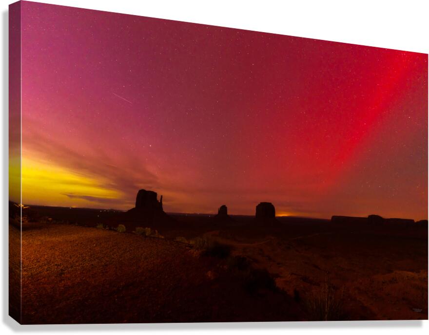 Monument Valley Buttes Northern Lights Canvas Print