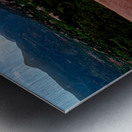 Feet On The Mountain Ledge At Sunset Metal print