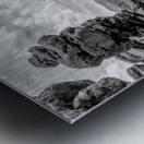 Pikes Peak View Behind Siamese Twins Grayscale Metal print