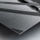 Omaha Farnam Pier Evening Sunburst Grayscale Metal print