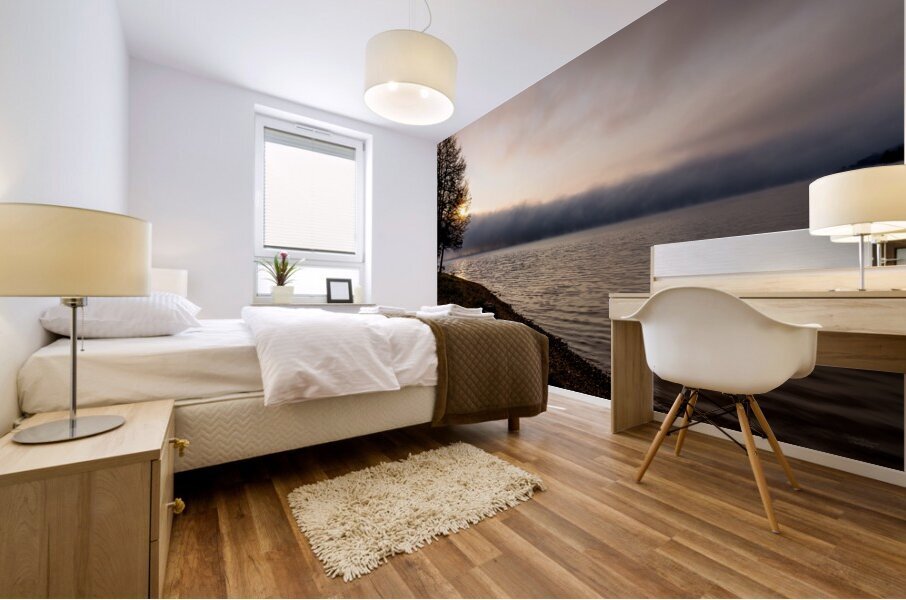 Tree Stump Snap By The Shoreline Mural print