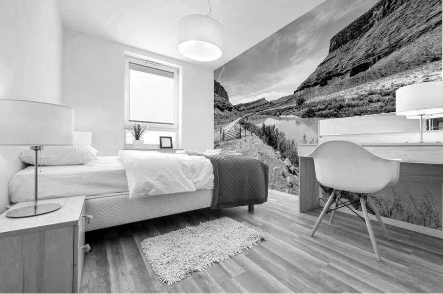 Utah Highway 128 Colorado River Roadside Grayscale Mural print