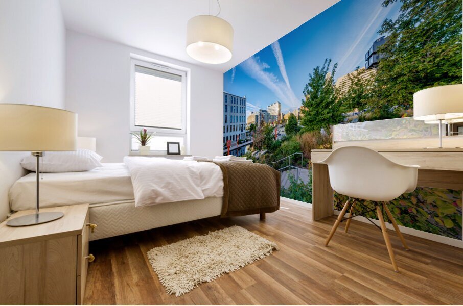 Contrails Over Gene Leahy Mall Park Mural print