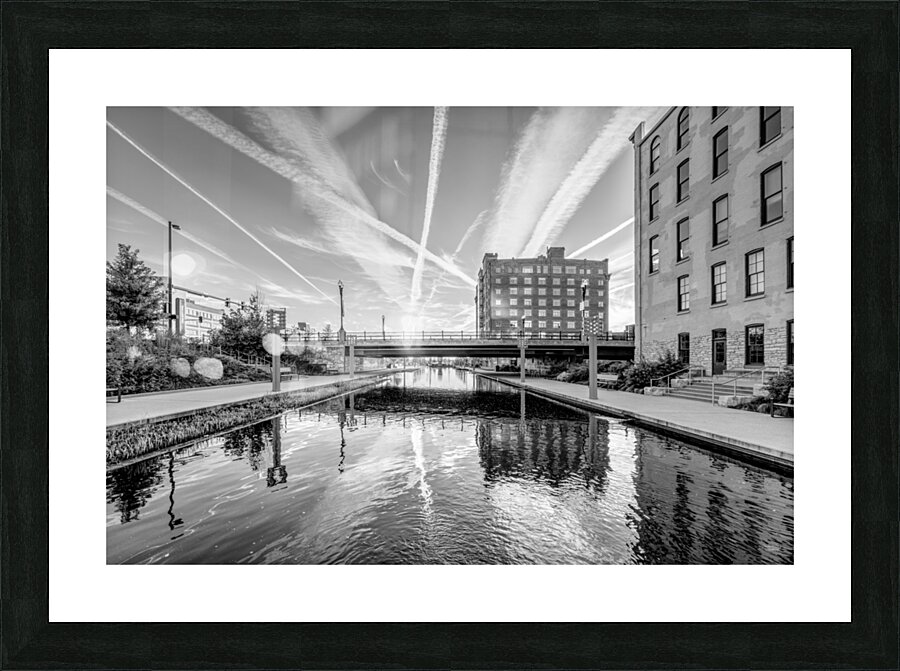 Gene Leahy Mall Lake Morning Grayscale Picture Frame print