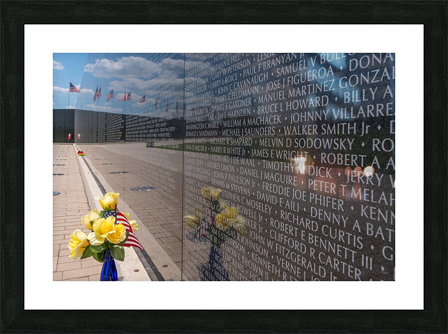 Vietnam Wall Yellow Roses Picture Frame print