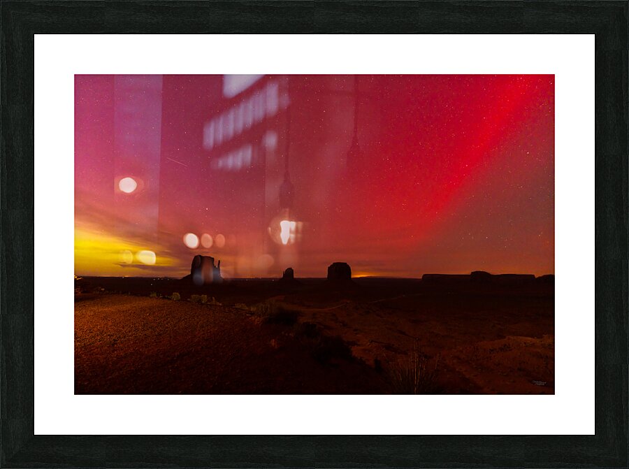 Monument Valley Buttes Northern Lights Picture Frame print